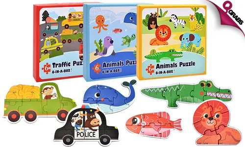 6-in-1 Block Puzzles for Kids!